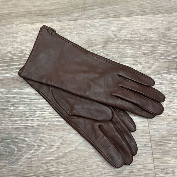 Moda Brown Leather Warm Wool Insole Leather Gloves XS(7) - Picture 1 of 5